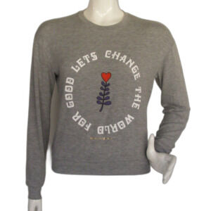 SPIRITUAL GANGSTER Long sleeve Tee, S, Gray, Lets Change the World For Good
